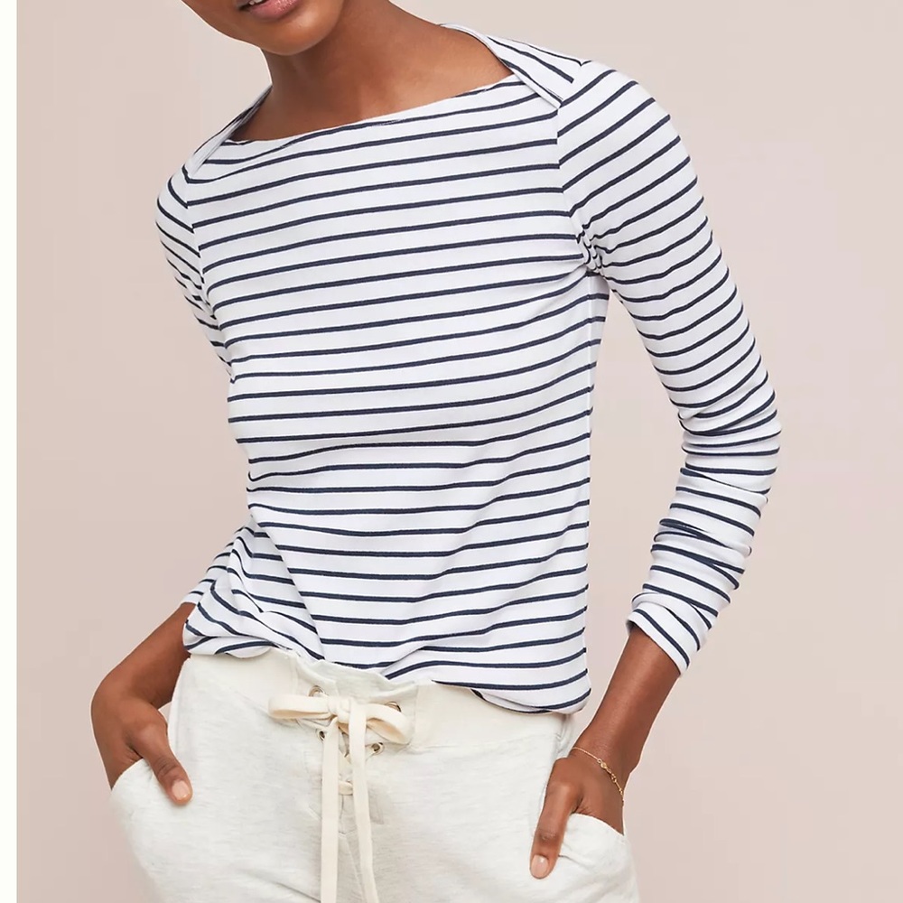 Anthropologie Stateside Boatneck Long-sleeve Tee NWT